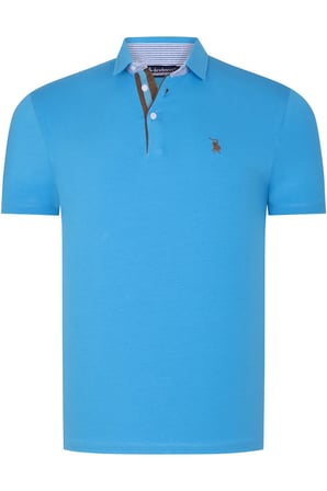 T8582 DEWBERRY ERKEK T-SHIRT-KOYU TURKUAZ