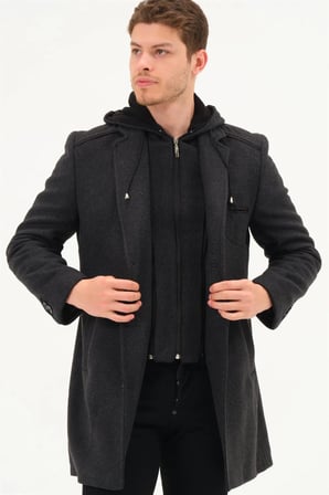PLT8371 DEWBRRY ERKEK PALTO-DİAGONAL ANTRASIT