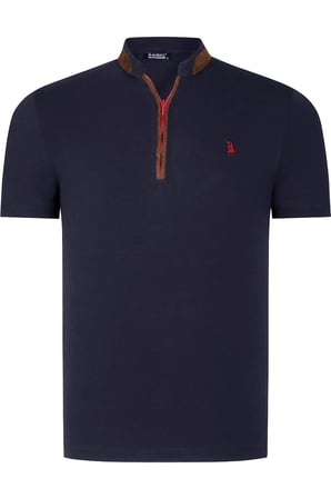 İKİLİ SET T8571 DEWBERRY FERMUARLI ERKEK T-SHIRT-ANTRASİT-LACİVERT