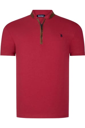 İKİLİ SET T8571 DEWBERRY FERMUARLI ERKEK T-SHIRT-LACİVERT- BORDO