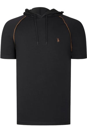 İKİLİ SET T8570 DEWBERRY KAPŞONLU ERKEK T-SHIRT-SİYAH-BEYAZ