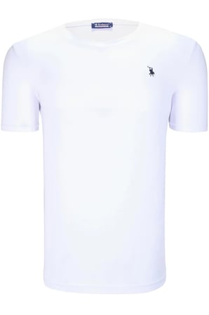 İKİLİ SET T8568 DEWBERRY V YAKA ERKEK T-SHIRT-LACİVERT-BEYAZ