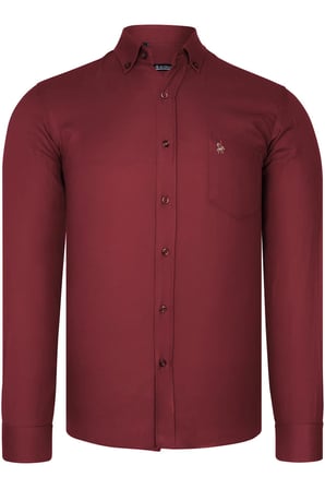 G785 DEWBERRY ERKEK GÖMLEK-BORDO