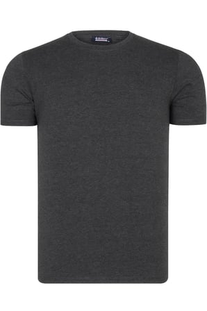 ÜÇLÜ SET T8569 DEWBERRY BİSİKLET YAKA ERKEK T-SHIRT-SİYAH-ANTRASİT-HAKİ