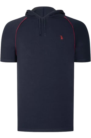 İKİLİ SET T8570 DEWBERRY KAPŞONLU ERKEK T-SHIRT-LACİVERT-HAKİ