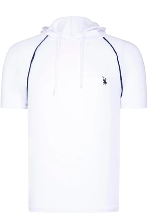 İKİLİ SET T8570 DEWBERRY KAPŞONLU ERKEK T-SHIRT-BEYAZ-HAKİ
