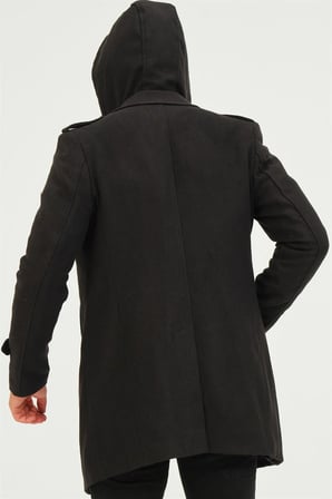 PLT8401 DEWBERRY ERKEK PALTO-DİAGONAL SİYAH