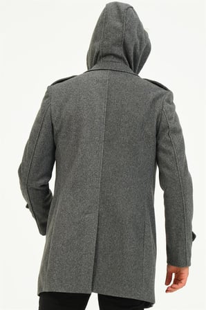 PLT8401 DEWBERRY ERKEK PALTO-KOYU GRİ