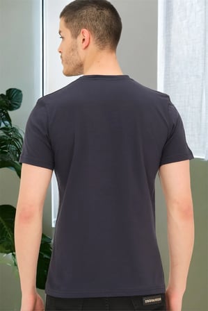 T8592 DEWBERRY ERKEK T-SHIRT-DÜZ LACİVERT