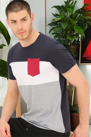 T8592 DEWBERRY ERKEK T-SHIRT-DÜZ LACİVERT
