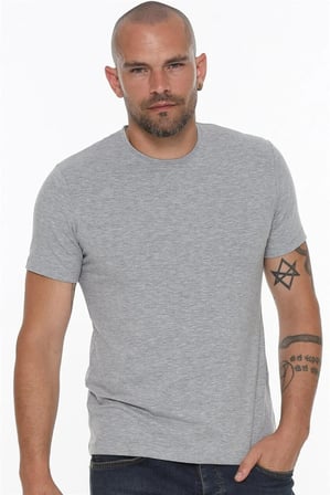 T8569 DEWBERRY BİSİKLET YAKA ERKEK T-SHIRT-KOYU GRİ