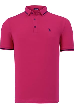 İKİLİ SET T8586 DEWBERRY ERKEK T-SHIRT-SİYAH-FUŞYA