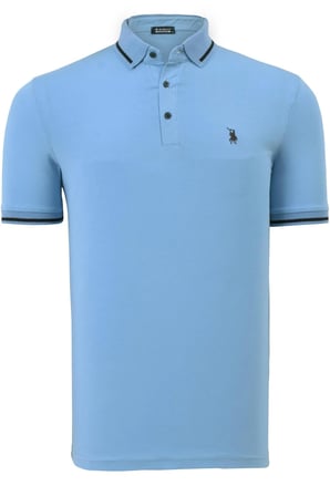 ÜÇLÜ SET T8586 DEWBERRY ERKEK T-SHIRT-LACİVERT-BEYAZ-AÇIK MAVİ