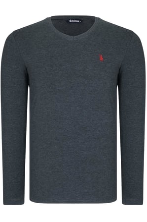 ÜÇLÜ SET T8587 DEWBERRY V YAKA ERKEK SWEATSHIRT-BEYAZ-ANTRASİT-BORDO