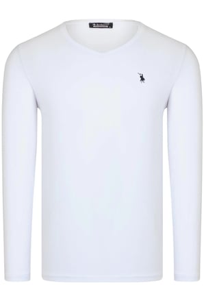 DÖRTLÜ SET T8587 DEWBERRY V YAKA ERKEK SWEATSHIRT-ANTRASİT-LACİVERT-BEYAZ-BORDO
