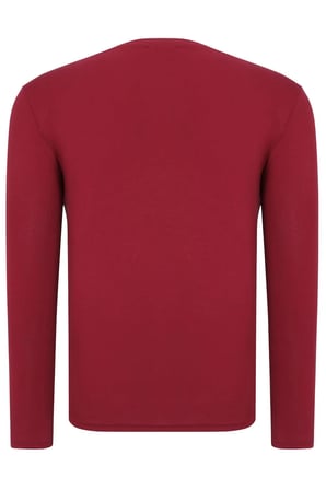 İKİLİ SET T8588 DEWBERRY YUVARLAK YAKA ERKEK SWEATSHIRT-BEYAZ-BORDO
