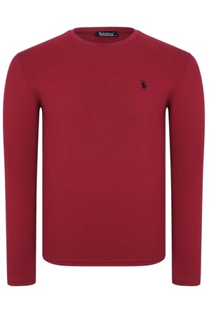 ÜÇLÜ SET T8588 DEWBERRY YUVARLAK YAKA ERKEK SWEATSHIRT-SİYAH-ANTRASİT-BORDO