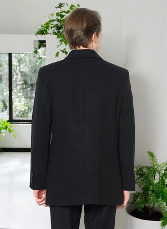 PLT8206 DEWBERRY ERKEK PALTO-DÜZ SİYAH