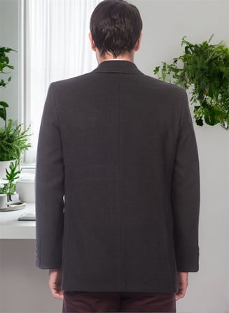 PLT8206 DEWBERRY ERKEK PALTO-DÜZ ANTRASİT