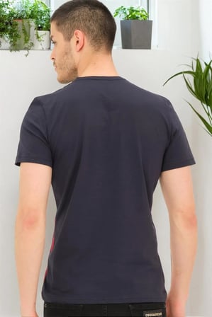 T8590 DEWBERRY ERKEK T-SHIRT-DÜZ LACİVERT