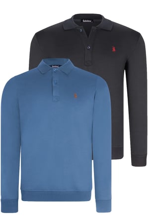 İKİLİ SET V4007 DEWBERRY ERKEK SWEATSHIRT-LACİVERT-İNDİGO