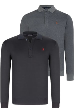 İKİLİ SET V4007 DEWBERRY ERKEK SWEATSHIRT-LACİVERT - ANTRASİT