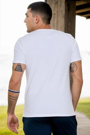 T8569 DEWBERRY BİSİKLET YAKA ERKEK T-SHIRT-AÇIK BEYAZ