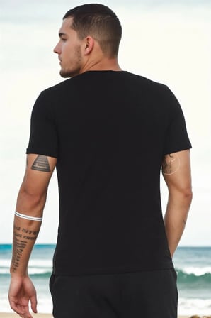 T8569 DEWBERRY BİSİKLET YAKA ERKEK T-SHIRT-SİYAH-2