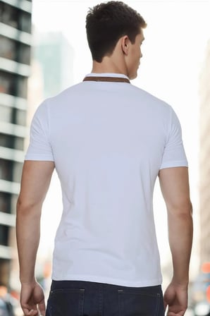 T8571 DEWBERRY FERMUARLI ERKEK T-SHIRT-AÇIK BEYAZ