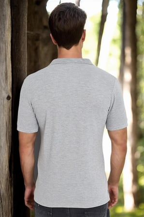 T8561 DEWBERRY ERKEK TSHIRT-DÜZ GRİ
