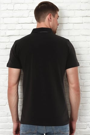 T8582 DEWBERRY ERKEK T-SHIRT-DÜZ SİYAH