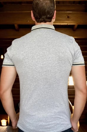 T8586 DEWBERRY ERKEK POLO YAKA T-SHIRT-DÜZ GRİ