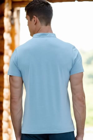 T8560 DEWBERRY T-SHIRT-AÇIK İNDİGO