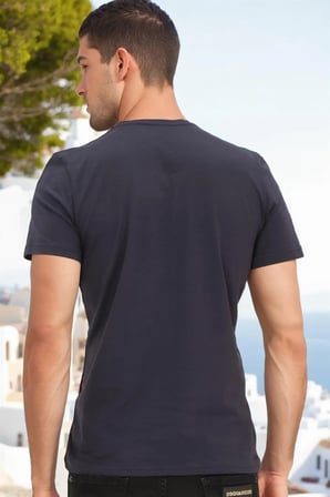T8590 DEWBERRY ERKEK T-SHIRT-KOYU LACİVERT