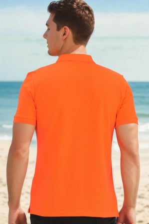 T8561 DEWBERRY ERKEK TSHIRT-ORANJ