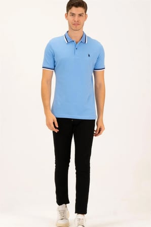 T8594 DEWBERRY ERKEK T-SHIRT-AÇIK MAVİ-2
