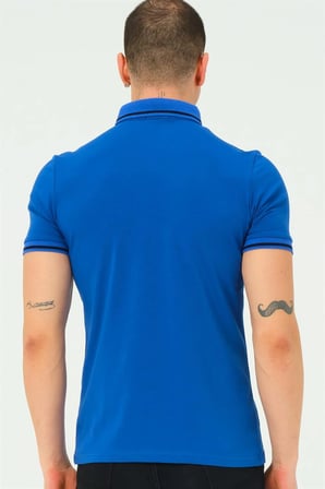 T8586 DEWBERRY ERKEK POLO YAKA T-SHIRT-DÜZ SAKS
