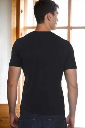 T8568 DEWBERRY V YAKA ERKEK T-SHIRT-SİYAH-1