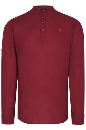 İKİLİ SET G783 DEWBERRY HAKİM YAKA GÖMLEK-SİYAH-BORDO