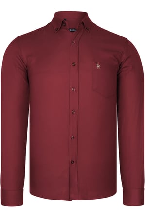 G985 DEWBERRY ERKEK GÖMLEK-BORDO