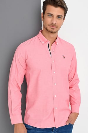 G974 DEWBERRY ERKEK GÖMLEK-PEMBE