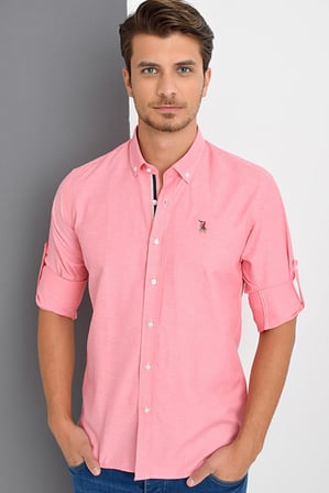 G974 DEWBERRY ERKEK GÖMLEK-PEMBE