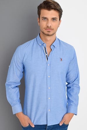 Dewberry Erkek Gömlek Saks G974 | Günlük ve Ofis Giyimi, Jean, Chino ve Kumaş Pantolon Kombinleri, Ceket ve Blazer Altına Smart Casual Stil, İşten Hafta Sonuna Şehir Gardırobu, Arkadaş Buluşmaları ve Akşam Yemeği, Loafer veya Sneaker ile Kombinleme