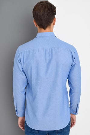 Dewberry Erkek Gömlek Saks G974 | Günlük ve Ofis Giyimi, Jean, Chino ve Kumaş Pantolon Kombinleri, Ceket ve Blazer Altına Smart Casual Stil, İşten Hafta Sonuna Şehir Gardırobu, Arkadaş Buluşmaları ve Akşam Yemeği, Loafer veya Sneaker ile Kombinleme