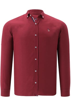 G974 DEWBERRY ERKEK GÖMLEK-BORDO