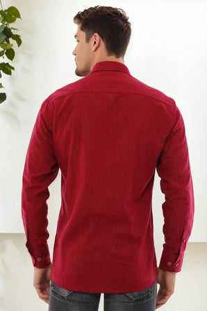 G921 DEWBERRY ERKEK GÖMLEK-BORDO