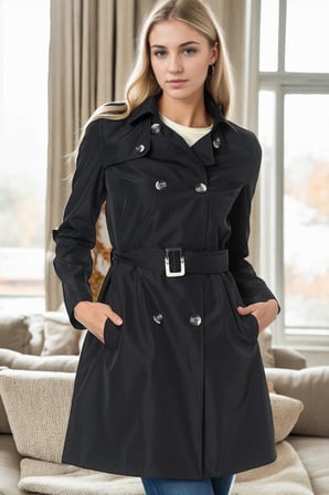 Z9642 DEWBERRY BAYAN TRENÇKOT-LACİVERT