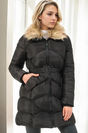 Z9767 DEWBERRY BAYAN KABAN-SİYAH