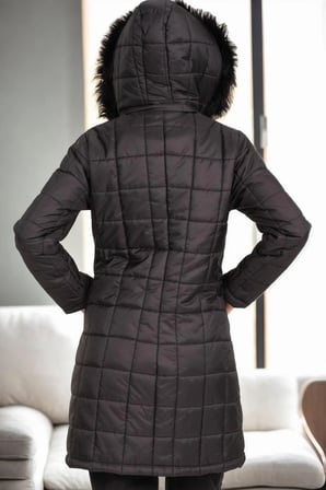 Z9653 DEWBERRY BAYAN KABAN-SİYAH
