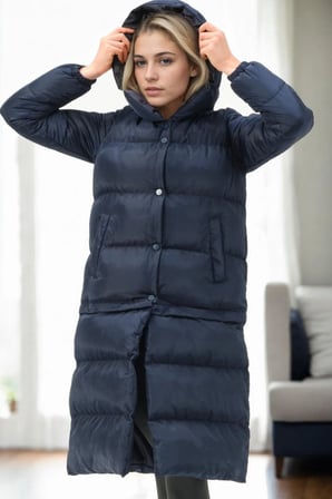 Z9772 DEWBERRY KISALTILABİLİR BAYAN KABAN-LACİVERT